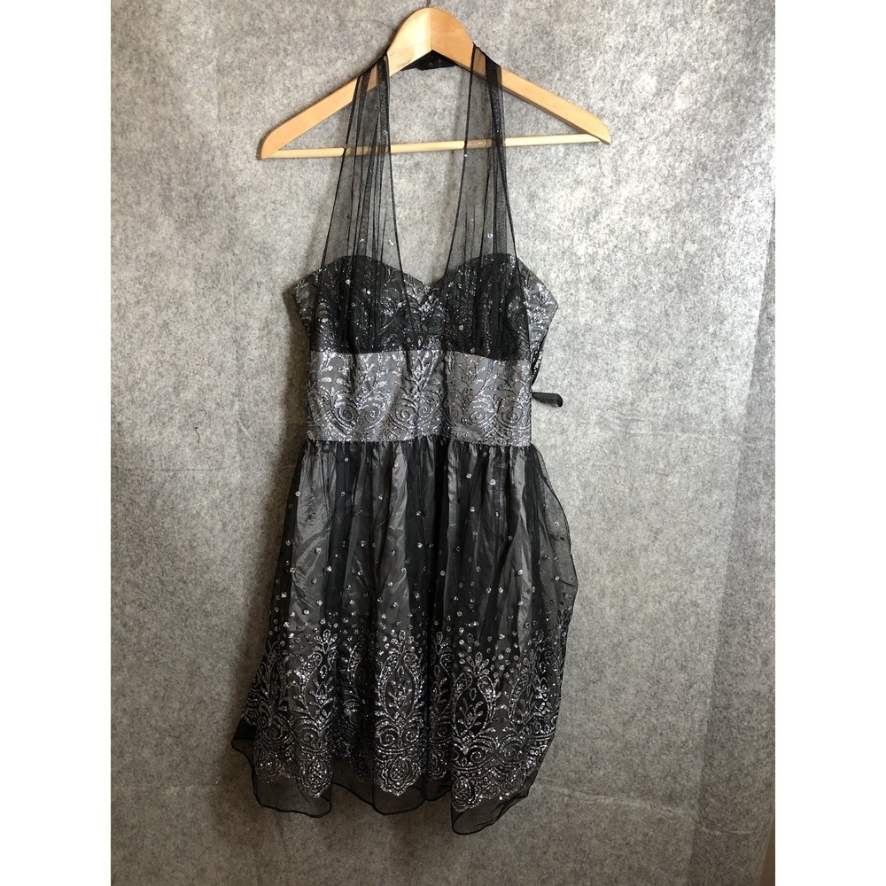 Vintage Zum Zum Dress 9/10 Nikki Black Sequin Sparkle Party Babydoll Goth Fairy